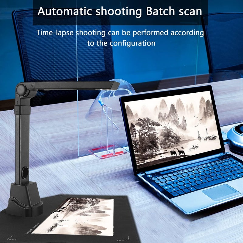 NetumScan 13MP Book Document Camera for Teachers, Multi-Language OCR Recognition by AI Technology, Foldable & Portable, Real-time Projection, Video Recording, Capture Size A3/A4-Windows,Mac OS,Linux - Image 2